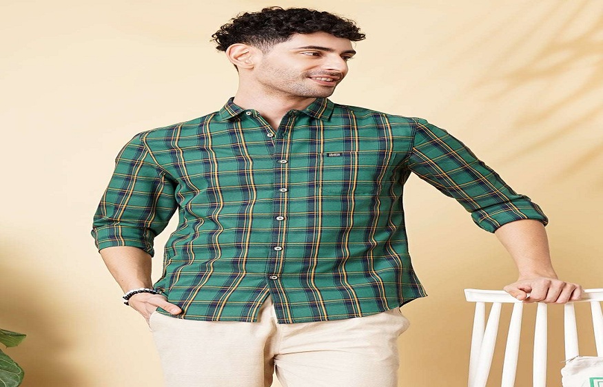 green check shirt mens